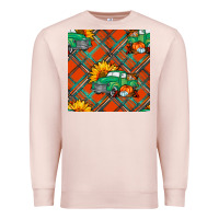 Pale Pink fall truck seamless pattern Premium Sweatshirt - BundleAndBundleShop