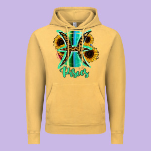 Pisces Zodiac Sign Sunflower Leopard Serape Vintage Hoodie Designed By Ranaportraitstore