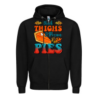 Black Thick Thighs&Pecan Pies Zipper Hoodie - FaDigitalArtStudio