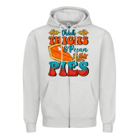 Dove Grey Thick Thighs&Pecan Pies Zipper Hoodie - FaDigitalArtStudio