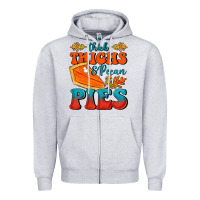Heather Grey Thick Thighs&Pecan Pies Zipper Hoodie - FaDigitalArtStudio