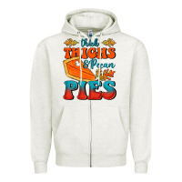 Oatmeal Heather Thick Thighs&Pecan Pies Zipper Hoodie - FaDigitalArtStudio
