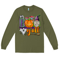 Army Green Boo Y'all Long Sleeve Tee - texasbilliewilder