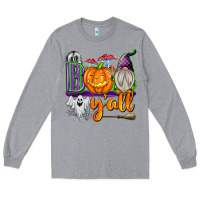 Heather Grey Boo Y'all Long Sleeve Tee - texasbilliewilder