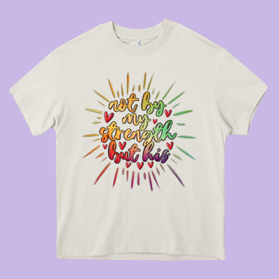 Not By My Strength But His Heavy Core Tee Designed By Maliassmallbusiness