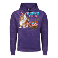 Cloud Purple Happy Easter Bunny And Egg Basket Vintage Hoodie - RanaPortraitStore