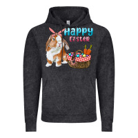 Vintage Black Happy Easter Bunny And Egg Basket Vintage Hoodie - RanaPortraitStore