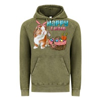 Happy Easter Bunny And Egg Basket Vintage Hoodie | Teevron
