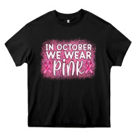 Black in october we wear pink leopard glitter Heavy Core Tee - AdoDesignShop