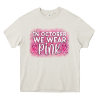 Cream in october we wear pink leopard glitter Heavy Core Tee - AdoDesignShop