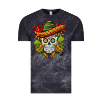 Cloud Black sombrero skull Vintage Tee - BarkalooDesign