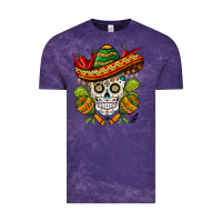 Cloud Purple sombrero skull Vintage Tee - BarkalooDesign