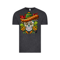 Vintage Black sombrero skull Vintage Tee - BarkalooDesign