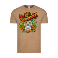 Vintage Coffee sombrero skull Vintage Tee - BarkalooDesign