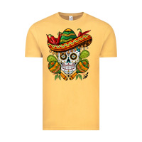 Vintage Mustard sombrero skull Vintage Tee - BarkalooDesign