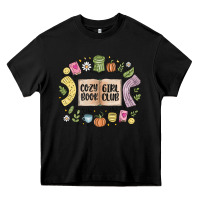 Black cozy book girl club Heavy Core Tee - MaliasSmallBusiness