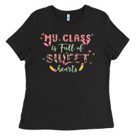 Black my class is full of sweet hearts Ladies Tee - MaliasSmallBusiness