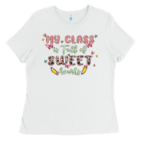 White my class is full of sweet hearts Ladies Tee - MaliasSmallBusiness