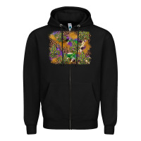 Black mardi gras plaid purple glitter background Zipper Hoodie - FaDigitalArtStudio