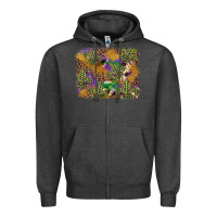 Charcoal Heather mardi gras plaid purple glitter background Zipper Hoodie - FaDigitalArtStudio