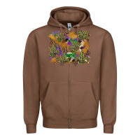 Chestnut mardi gras plaid purple glitter background Zipper Hoodie - FaDigitalArtStudio