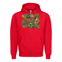 Red mardi gras plaid purple glitter background Zipper Hoodie - FaDigitalArtStudio