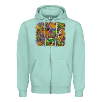 Seafoam mardi gras plaid purple glitter background Zipper Hoodie - FaDigitalArtStudio