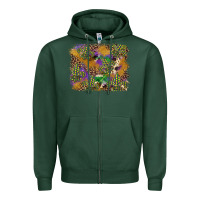 Sports Green mardi gras plaid purple glitter background Zipper Hoodie - FaDigitalArtStudio