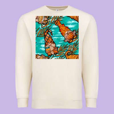 Fall Gnomes Seamless Pattern Premium Sweatshirt Designed By Bundleandbundleshop