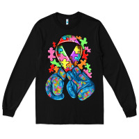 Black autism awareness with boxing gloves Long Sleeve Tee - NancyCooperArtShop