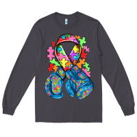 Smoke autism awareness with boxing gloves Long Sleeve Tee - NancyCooperArtShop