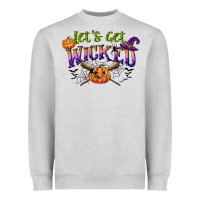 Heather Grey lets get wicked Heavyweight Sweatshirt - CowGirlArtShop