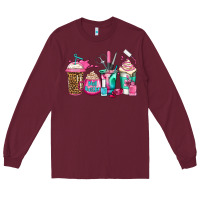 Burgundy nail hustler coffee cups Long Sleeve Tee - Jasminsmagicworld
