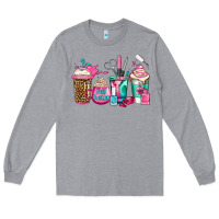 Heather Grey nail hustler coffee cups Long Sleeve Tee - Jasminsmagicworld
