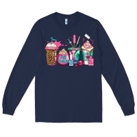 Navy nail hustler coffee cups Long Sleeve Tee - Jasminsmagicworld