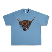 Pebble Blue black highland cow Urban Heavy Tee - RanaPortraitStore