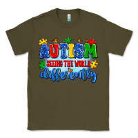 Army Green autism seeing the world differently Classic Tee - Artiststas