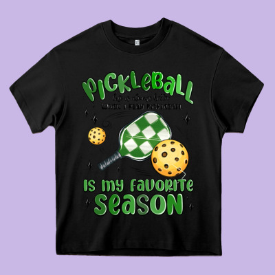 Pickleball Is My Favorite Season Heavy Core Tee Designed By Maliassmallbusiness
