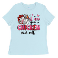 Baby Blue i see you chicken out Ladies Tee - MaliasSmallBusiness
