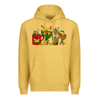 Antique Gold Mexico Coffee Cups With Cactus Sombrero And Maraca Premium Hoodie - FaDigitalArtStudio
