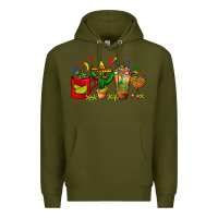 Army Green Mexico Coffee Cups With Cactus Sombrero And Maraca Premium Hoodie - FaDigitalArtStudio