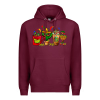 Burgundy Mexico Coffee Cups With Cactus Sombrero And Maraca Premium Hoodie - FaDigitalArtStudio
