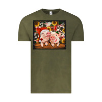 Vintage Olive Christmas pigs tumbler Vintage Tee - Jasminsmagicworld