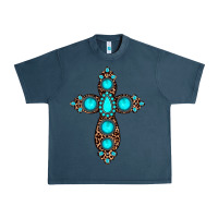 Midnight Navy gemstone leopard cross Urban Heavy Tee - JahusDesignShop