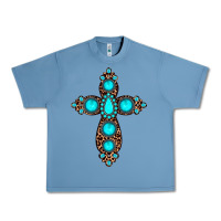 Pebble Blue gemstone leopard cross Urban Heavy Tee - JahusDesignShop
