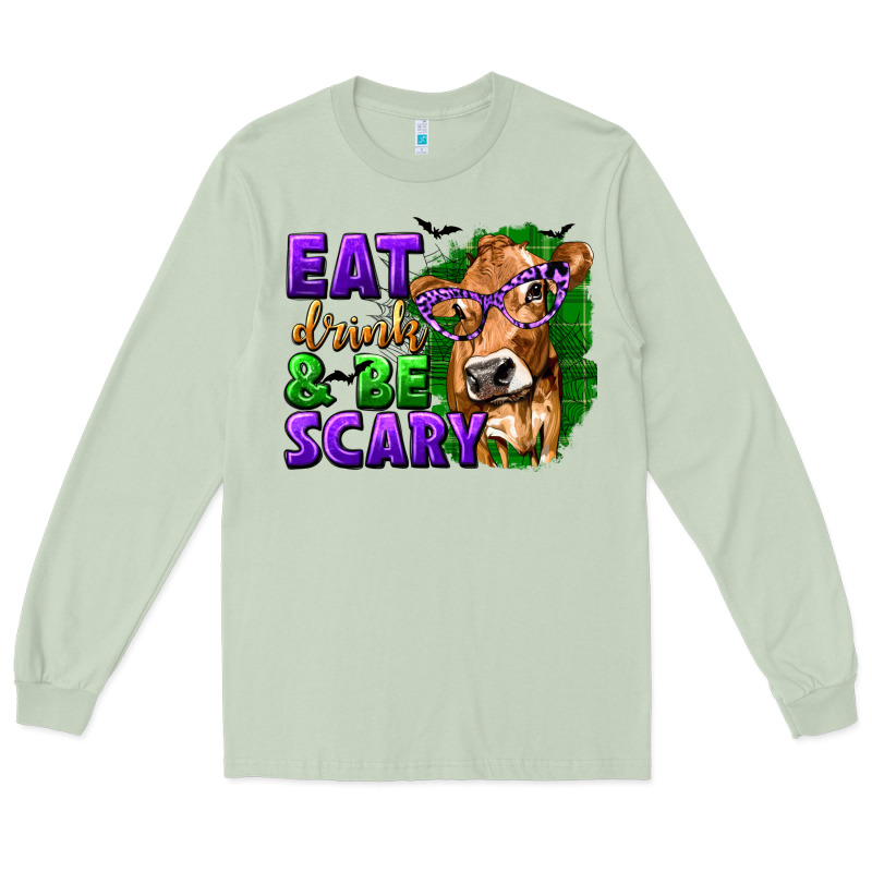 Eat Drink And Be Scary With Halloween Long Sleeve Tee by texasbilliewilder | Teevron