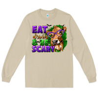 Mushroom Eat Drink and Be Scary with Halloween Long Sleeve Tee - texasbilliewilder