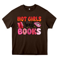 Chocolate Brown hot girls read books Heavy Core Tee - MaliasSmallBusiness