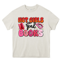 Cream hot girls read books Heavy Core Tee - MaliasSmallBusiness