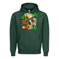 Sports Green Skull crawfish season Zipper Hoodie - FaDigitalArtStudio